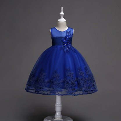 Girls Elegant Party Dress with princess-style design, soft fabric, and flared skirt for birthdays, weddings, parties, and festive occasions