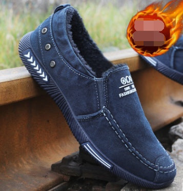 Summer new men's canvas shoes a pedal breathable lazy shoes men low to help the old Beijing cloth shoes spring casual shoes ( Available )