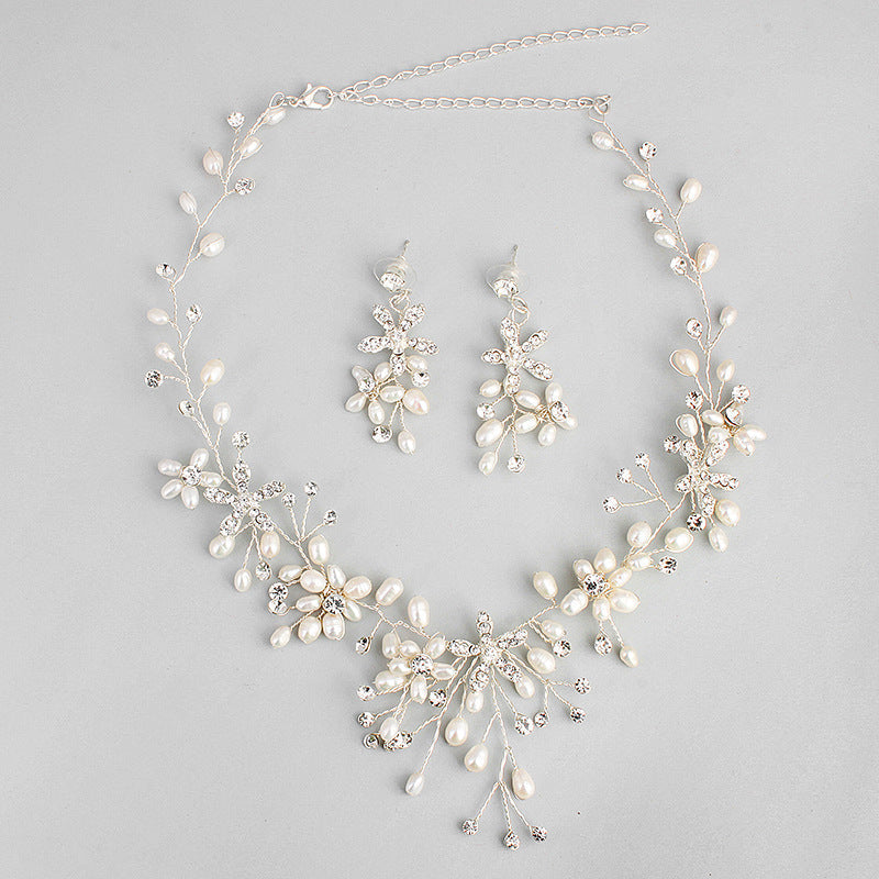 Pearl necklace and earring set  (Available)