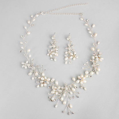 Pearl necklace and earring set  (Available)