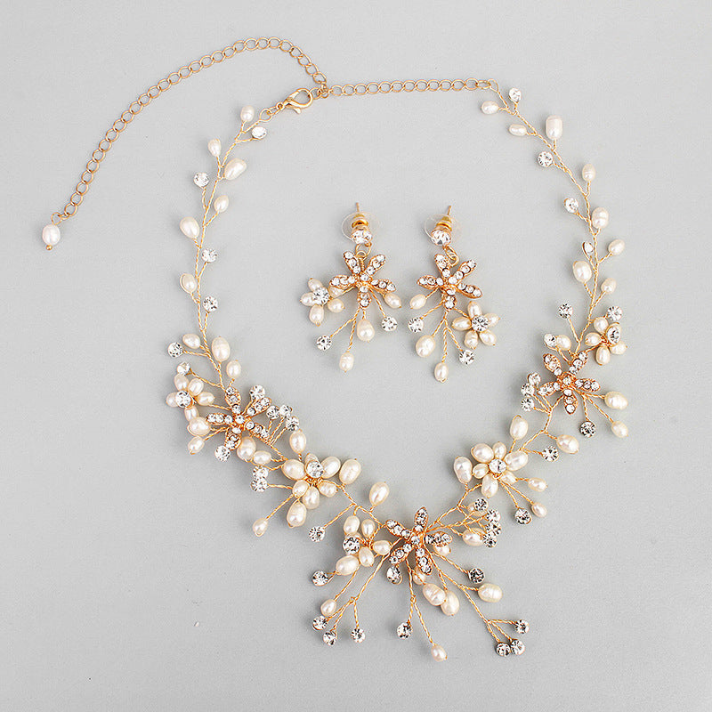 Pearl necklace and earring set  (Available)