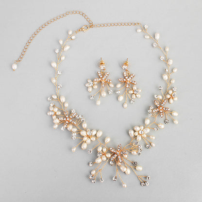 Pearl necklace and earring set  (Available)