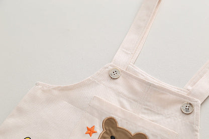 Boys' Summer Casual Suspender Trousers Short Sleeve Suit    (Available)