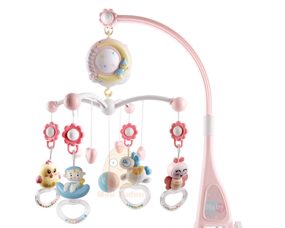 Baby Rattles Crib Mobiles Toy Holder Rotating Mobile Bed Bell Musical Box Projection Newborn Infant Baby Boy Toys (Available)