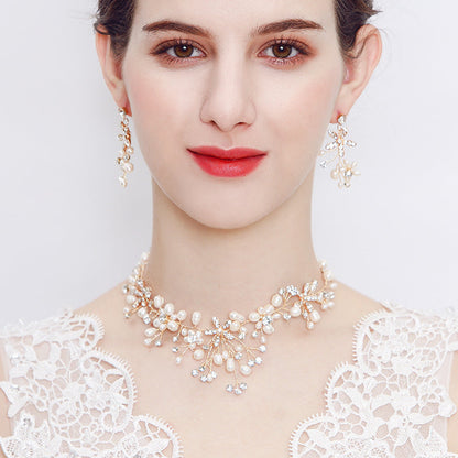 Pearl necklace and earring set  (Available)