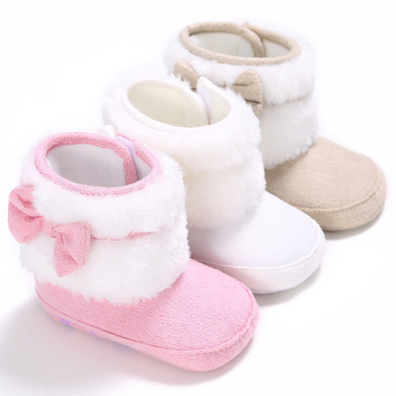 Baby Girl Soft Bottom Snow Plus Velvet Thermal Toddler Shoes