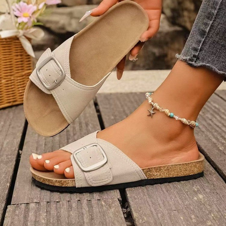 Summer New European And American Fashion Belt Buckle Open Toe Sandals Women (Available)