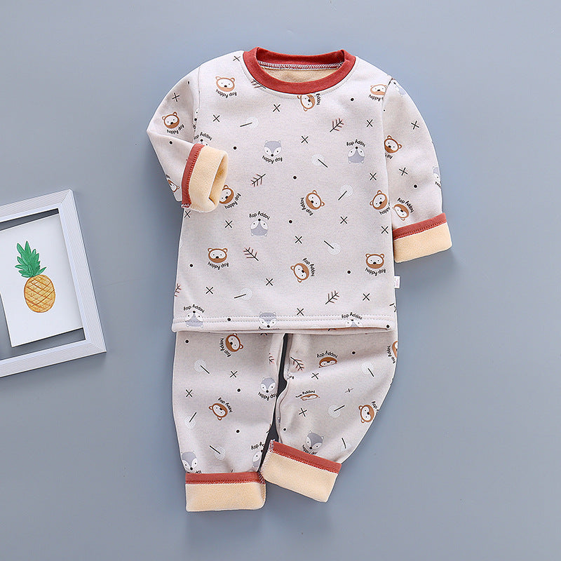 Thickened Thermal Underwear For Boys And Girls Autumn And Winter Baby Autumn Clothes
