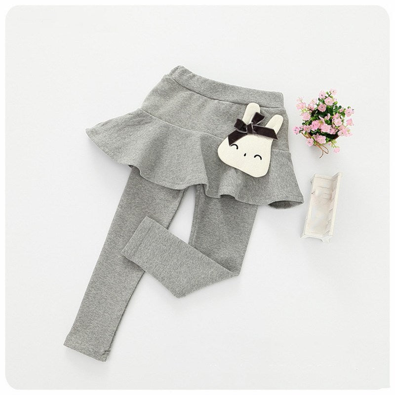 Children's Fake 2 Girls Leggings Cotton Lace Skirt Pants (Available)
