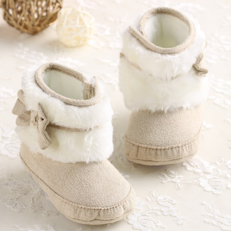 Baby Girl Soft Bottom Snow Plus Velvet Thermal Toddler Shoes