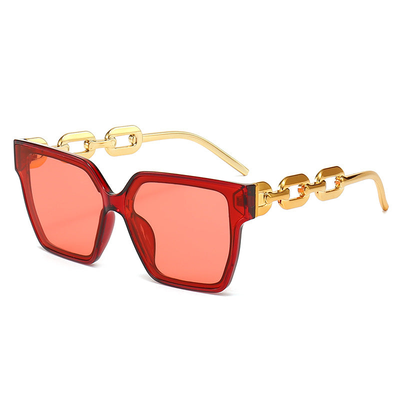 New Large Square Frame Men's And Women's Street Shot Fashion Sunglasses
