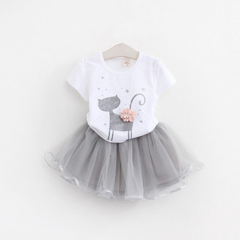 Fashion Girl Cartoon Cute Short Skirt Two-piece Suit