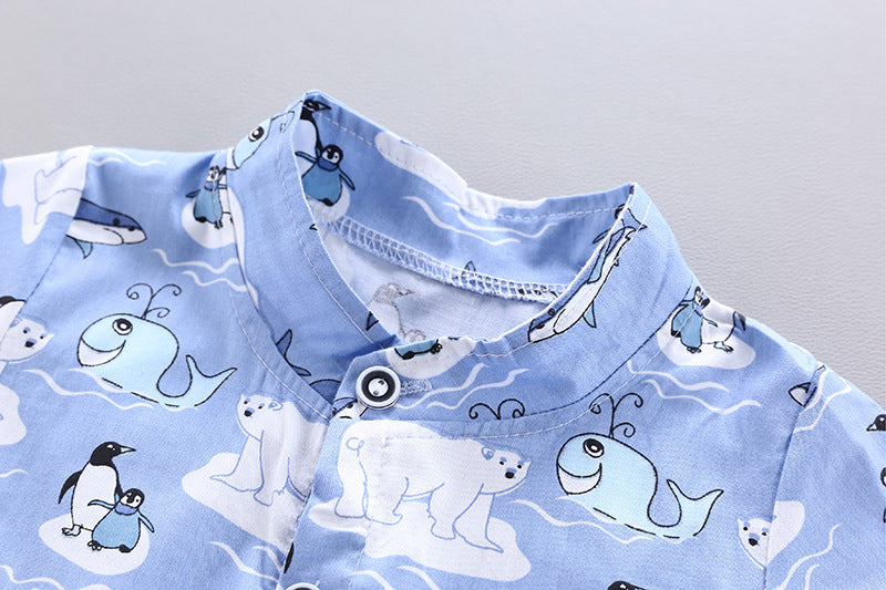 Boy baby infant child suit shirt short sleeve suit (Available)