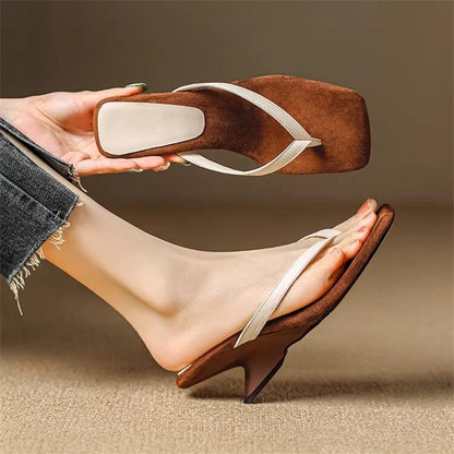 Simple Color Matching Wedge Flip-flops Female Summer (Available)