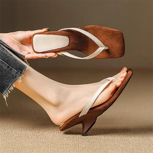 Simple Color Matching Wedge Flip-flops Female Summer (Available)