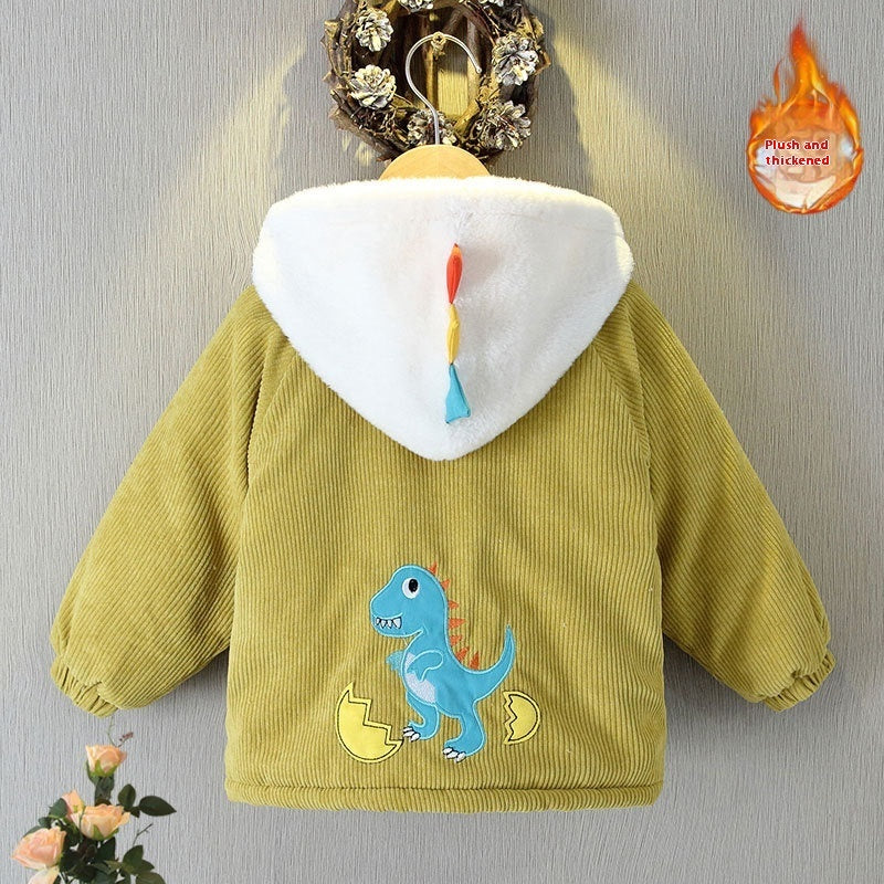 Boys' Autumn And Winter Clothes Velvet Padded Thickened Coat