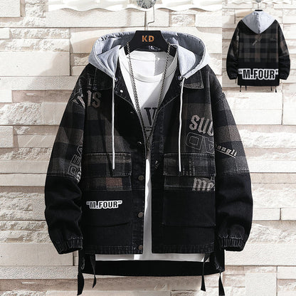 Men's Casual Hooded Fashion Denim Jacket