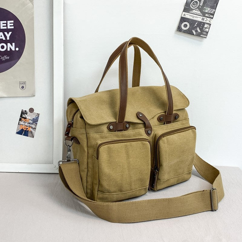Outdoor Travel Multi-compartment Large Capacity Canvas Men's Crossbody Bag