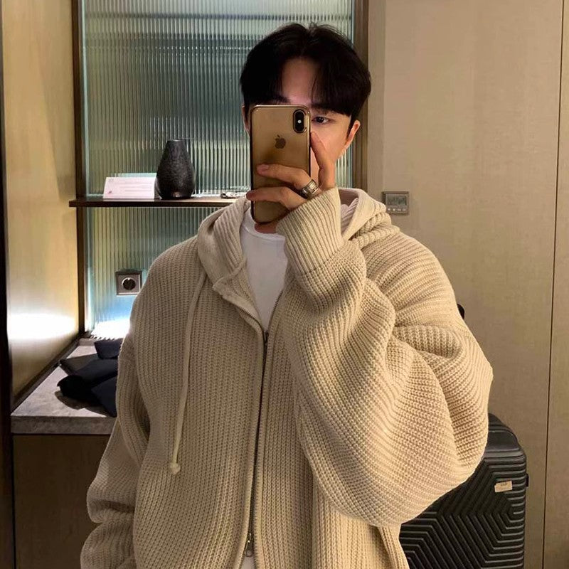 Retro Lazy Style Thick Trendy Cotton Knitwear