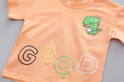 Boys' Short-sleeved Cartoon Casual Suit