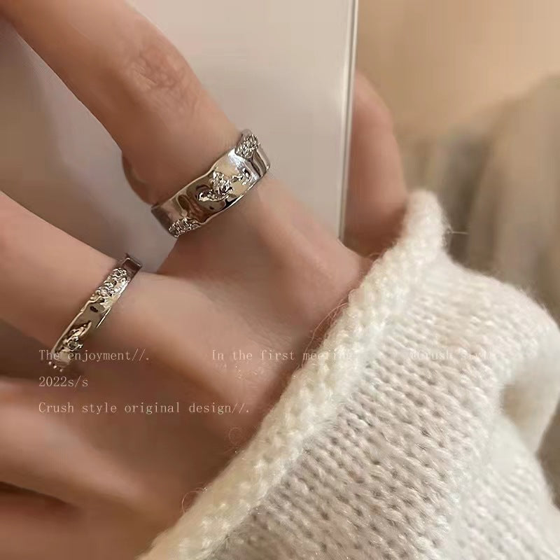 Micro-pave Zircon Open Adjustable Ring