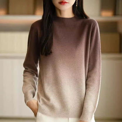 Loose Thick Idle Style Knitwear Gradient Color Sweater