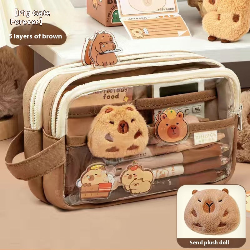 Capabala Large Capacity Transparent Stationery Pencil Case