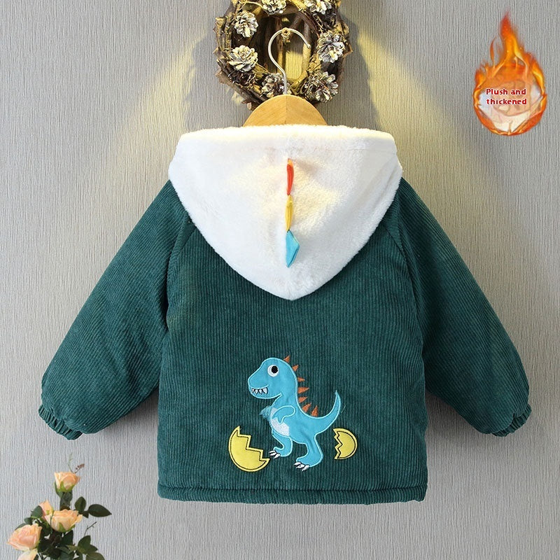 Boys' Autumn And Winter Clothes Velvet Padded Thickened Coat