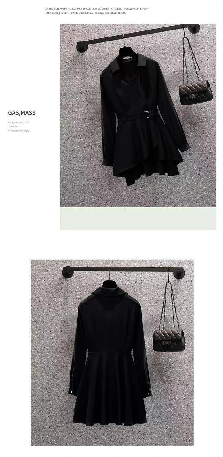 Large Size Women's Clothing Fashionable Fitted Waist Figure Flattering Shirt