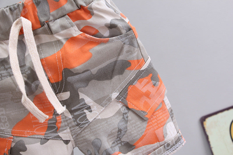 Boys' Casual Children's Children's Clothing Casual Short-sleeved Shorts (Available)