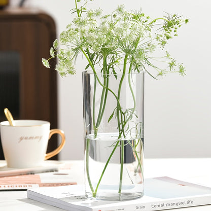 Transparent Acrylic Cylinder Vase,Living Room Flower Arrangement,Straight Tube Vase,Home Hydroponic Plant Container,For Flower