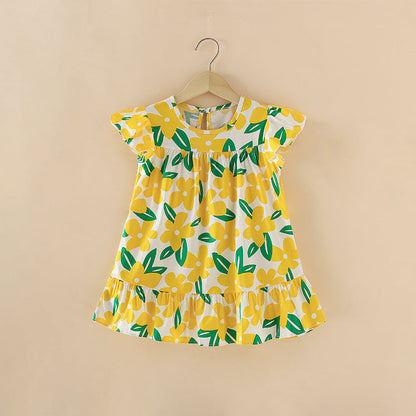 Girls' Cartoon Print Dress