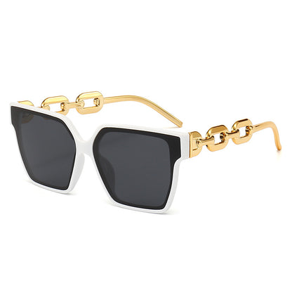 New Large Square Frame Men's And Women's Street Shot Fashion Sunglasses