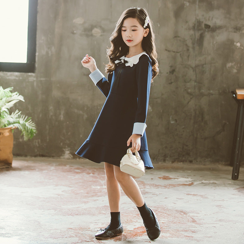 Solid Color Ruffled Medium And Large Children Skirt