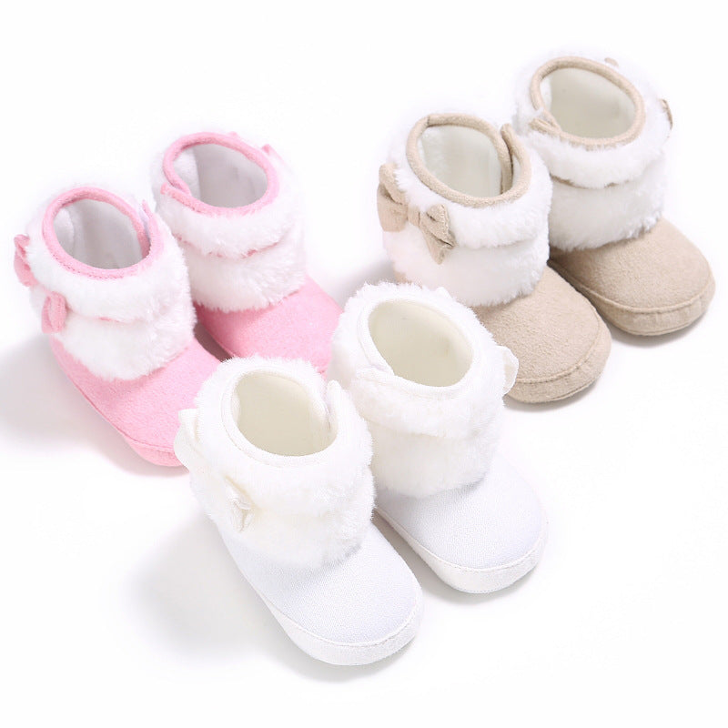 Baby Girl Soft Bottom Snow Plus Velvet Thermal Toddler Shoes