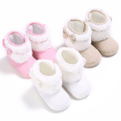 Baby Girl Soft Bottom Snow Plus Velvet Thermal Toddler Shoes