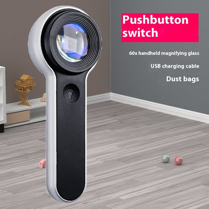 Led Magnifying Glass 60 Times HD Portable USB Charging