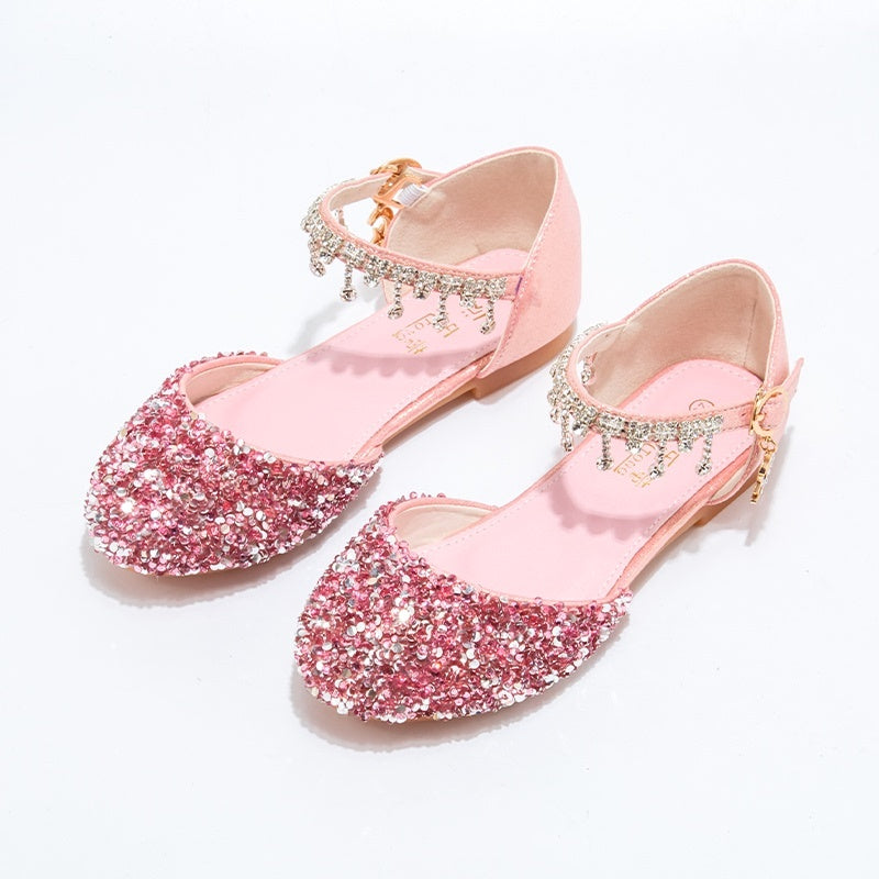 Little Girl Crystal Shoes Dress Shoes Children High Heels   ( Available )