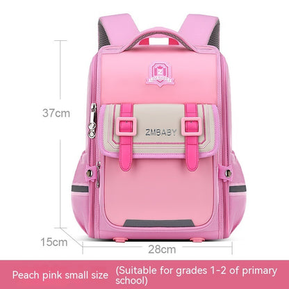 One-piece Open Spine Protection Children's Schoolbag Lightweight