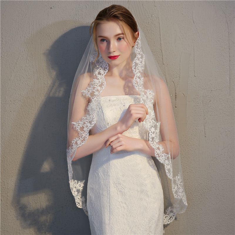 Bridal Headdress High-end Car Bone Lace Off White Wedding Accessories