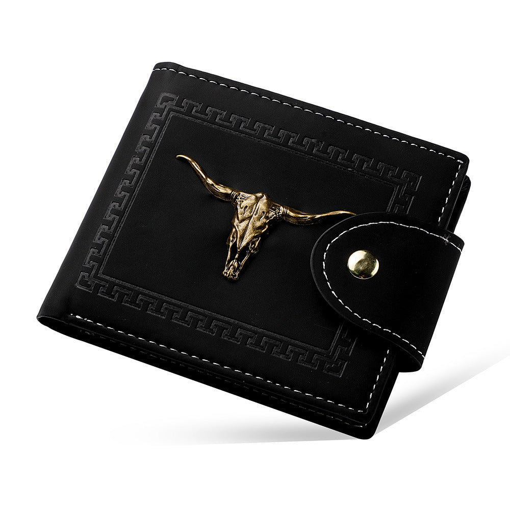 Men's Short Multiple Card Slots Zipper Personality Wallet