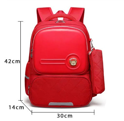 Girls Orthopedic School Backpack with ergonomic back support, waterproof nylon material, reflective strips, and large storage for school essentials