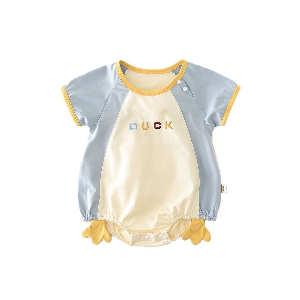 Newborn Contrast Color Short-sleeved Rompers 52857 (Available)