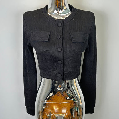 Women's Fashion Long Sleeve Knit Crop Top