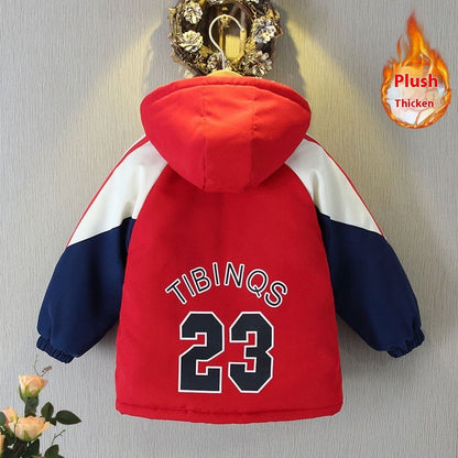 Boys' Autumn And Winter Clothes Velvet Padded Thickened Coat