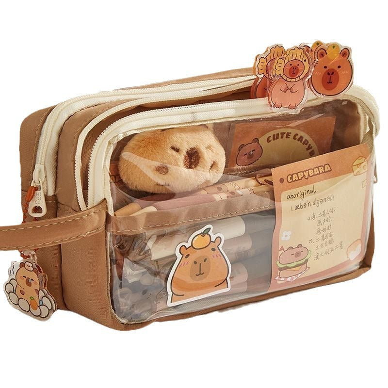 Capabala Large Capacity Transparent Stationery Pencil Case