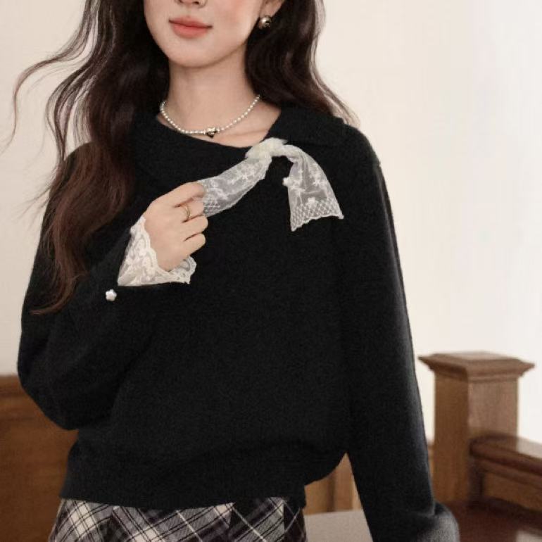 New Lace Long-sleeved Sweater For Women