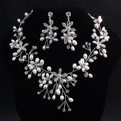 Pearl necklace and earring set  (Available)