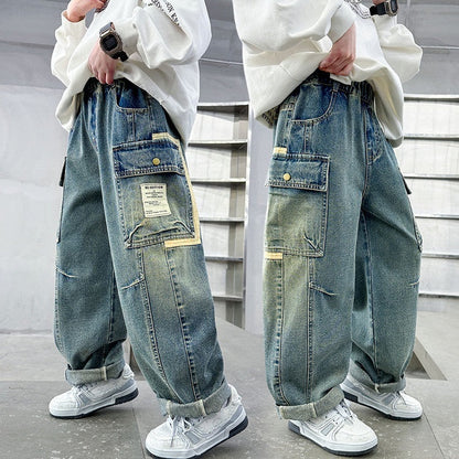 Children's Wear Boys Spring Clothing Pants Straight  (Available)