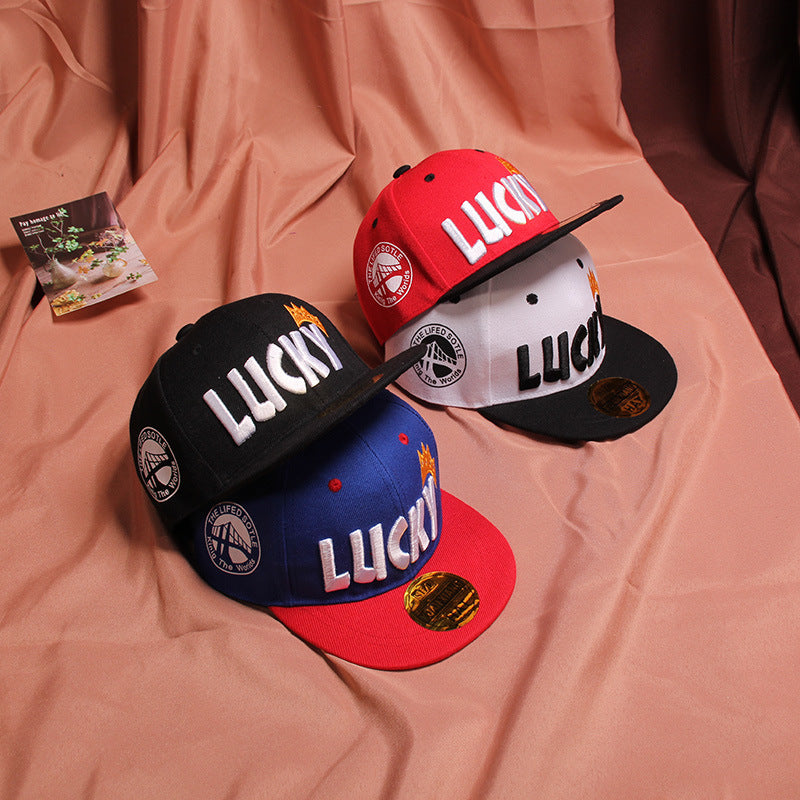 Children's Baseball Cap Tide Hiphop Flat Brim Peaked Cap (Available )